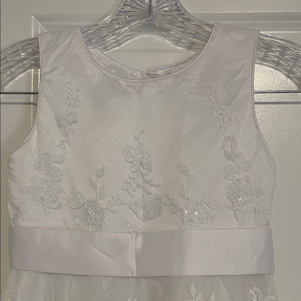 Debenhams Charming White Floral tulle Kids Dress